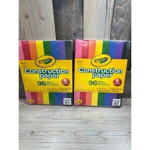 2 PK Crayola Construction Paper Pack 192 Total Sheets 8 Colors Crafts Kids Fun